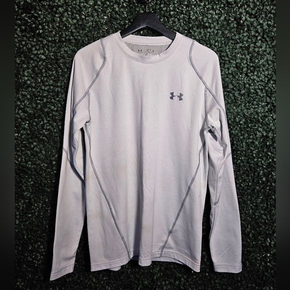 Under Armour Men's White & Light Gray Long Sleeve Tee - Picture 1 of 5